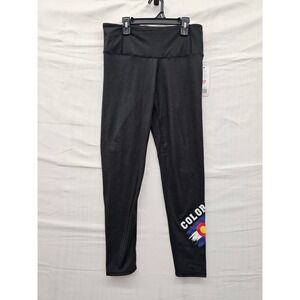Collette Love Womens Colorado Spirit Leggings Black Poly Athletic Size Large